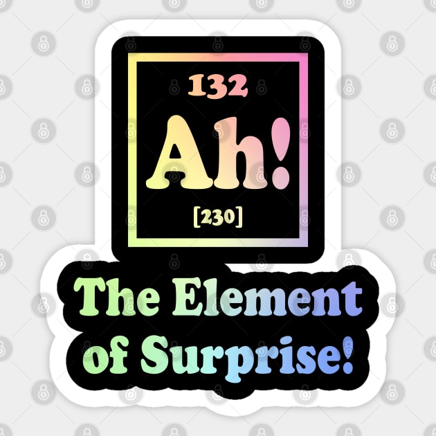 Ah The Element of Surprise Sticker by ScienceCorner